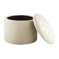 Maisons Du Monde Poufs Pouf Coffre Capitonné Crème -Fauteuils Shop pouf coffre capitonne creme 1000 6 20 211826 5