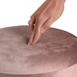 Tectake Poufs Pouf Coffre De Rangement Aspect Velours SARINA Effet Rose -Fauteuils Shop pouf coffre de rangement aspect velours sarina effet rose 4