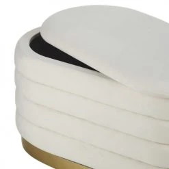 Maisons Du Monde Poufs Pouf Coffre De Rangement Blanc Et Doré 2 Maisons Du Monde Poufs Pouf Coffre De Rangement Blanc Et Doré -Fauteuils Shop pouf coffre de rangement blanc et dore 1000 6 23 226548 3