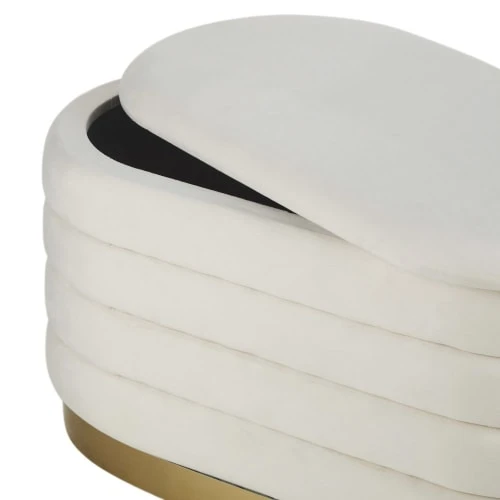 Pouf coffre de rangement blanc et doré Maisons Du Monde Poufs Pouf Coffre De Rangement Blanc Et Doré -Fauteuils Shop pouf coffre de rangement blanc et dore 1000 6 23 226548 3