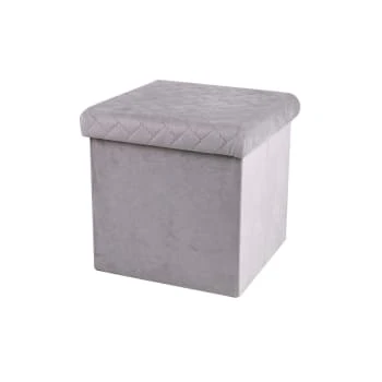 Pouf coffre de rangement velours noir - 37.5x37.5x37.5cm Urban Living Poufs Pouf Coffre De Rangement Velours Noir - 37.5x37.5x37.5cm -Fauteuils Shop pouf coffre de rangement velours gris clair 37 5x37 5x37 5cm
