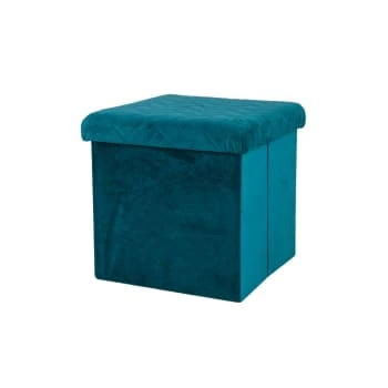 Pouf coffre de rangement velours noir - 37.5x37.5x37.5cm Urban Living Poufs Pouf Coffre De Rangement Velours Noir - 37.5x37.5x37.5cm -Fauteuils Shop pouf coffre de rangement velours vert 37 5x37 5x37 5cm