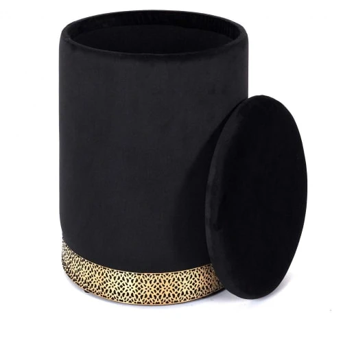 Pouf coffre Mirage noir The Home Deco Factory Poufs Pouf Coffre Mirage Noir -Fauteuils Shop pouf coffre mirage noir 2