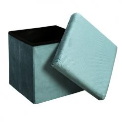 The Home Deco Factory Poufs Pouf Coffre Pliable En Velours Design L. 38 X H. 38 Cm Bleu 4 The Home Deco Factory Poufs Pouf Coffre Pliable En Velours Design L. 38 X H. 38 Cm Bleu -Fauteuils Shop pouf coffre pliable en velours design l 38 x h 38 cm bleu 4