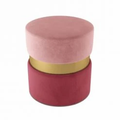 Potiron Paris Poufs Pouf Contemporain, Bicolore Rouge