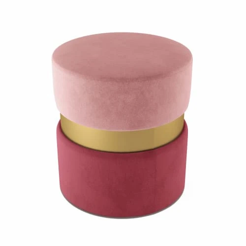 Pouf contemporain, bicolore rouge Potiron Paris Poufs Pouf Contemporain, Bicolore Rouge -Fauteuils Shop pouf contemporain bicolore rouge 1