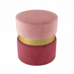 Potiron Paris Poufs Pouf Contemporain, Bicolore Vert Et Métal Or -Fauteuils Shop pouf contemporain bicolore rouge