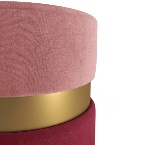 Pouf contemporain, bicolore rouge Potiron Paris Poufs Pouf Contemporain, Bicolore Rouge -Fauteuils Shop pouf contemporain bicolore rouge 3