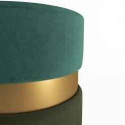 Potiron Paris Poufs Pouf Contemporain, Bicolore Vert Et Métal Or -Fauteuils Shop pouf contemporain bicolore vert et metal or 3