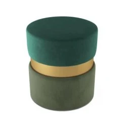 Potiron Paris Poufs Pouf Contemporain, Bicolore Rouge 3 Potiron Paris Poufs Pouf Contemporain, Bicolore Rouge -Fauteuils Shop pouf contemporain bicolore vert et metal or 5