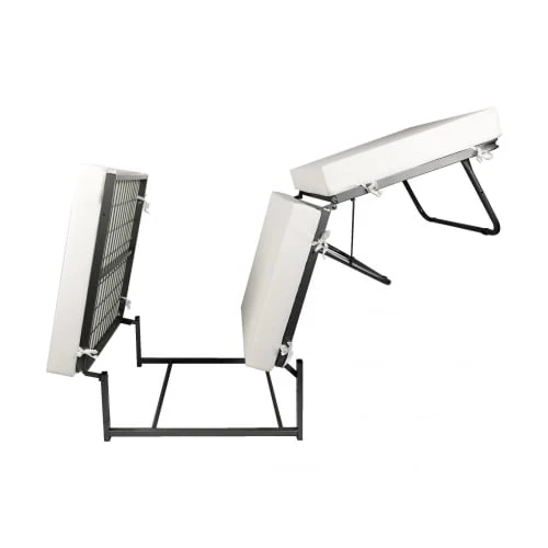 Pouf convertible en lit en tissu gris tourterelle Dmora Poufs Pouf Convertible En Lit En Tissu Gris Tourterelle -Fauteuils Shop pouf convertible en lit en tissu gris tourterelle 3