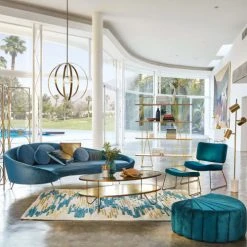 Maisons Du Monde Poufs Pouf Coquillage En Velours Bleu Et Pin -Fauteuils Shop pouf coquillage en velours bleu et pin 1000 9 27 190800 5