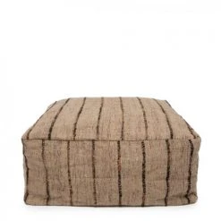 Bazar Bizar Poufs Pouf En Coton Beige Et Noir