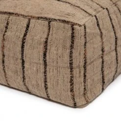 Bazar Bizar Poufs Pouf En Coton Beige Et Noir -Fauteuils Shop pouf en coton beige et noir 4