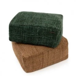 Bazar Bizar Poufs Pouf En Coton Vert -Fauteuils Shop pouf en coton vert 2