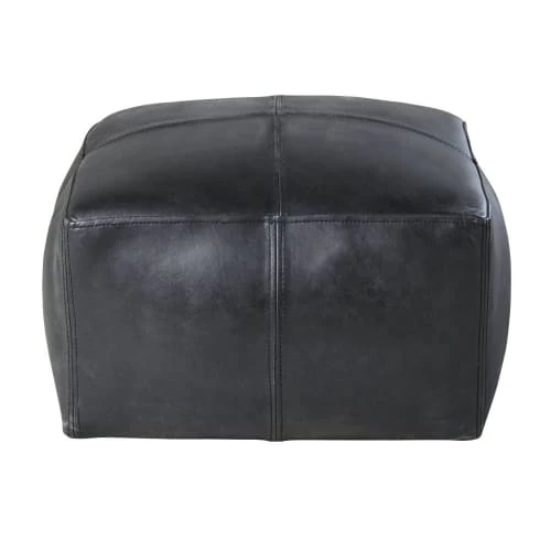 Pouf en cuir de buffle noir Maisons Du Monde Poufs Pouf En Cuir De Buffle Noir -Fauteuils Shop pouf en cuir de buffle noir 1000 8 37 190646 1