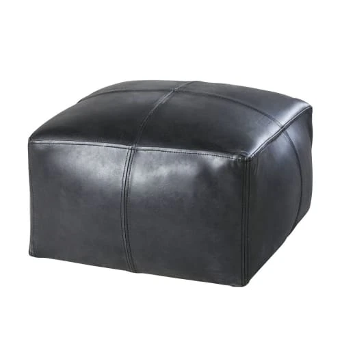 Pouf en cuir de buffle noir Maisons Du Monde Poufs Pouf En Cuir De Buffle Noir -Fauteuils Shop pouf en cuir de buffle noir 1000 8 37 190646 2