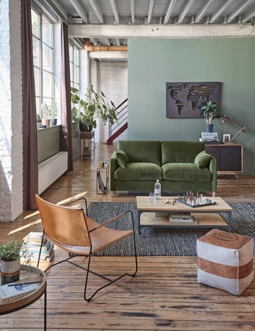 Pouf en cuir de chèvre et coton Maisons Du Monde Poufs Pouf En Cuir De Chèvre Et Coton -Fauteuils Shop pouf en cuir de chevre et coton 1000 13 37 225127 1