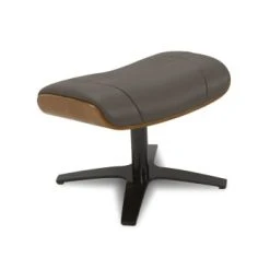 My New Design Repose-pieds Pouf En Cuir Et Chêne Naturel - Cuir Noir -Fauteuils Shop pouf en cuir et chene naturel cuir anthracite