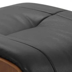 My New Design Repose-pieds Pouf En Cuir Et Chêne Naturel - Cuir Noir -Fauteuils Shop pouf en cuir et chene naturel cuir noir 2