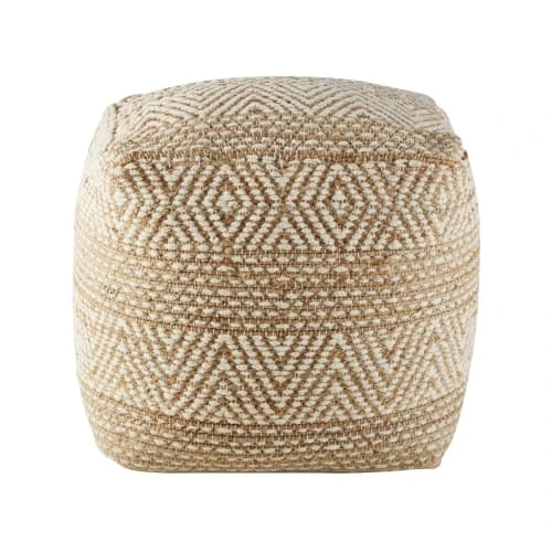 Pouf en jute et coton beige et blanc à motifs graphique Maisons Du Monde Poufs Pouf En Jute Et Coton Beige Et Blanc à Motifs Graphique -Fauteuils Shop pouf en jute et coton beige et blanc a motifs graphique 1000 1 19 215187 1