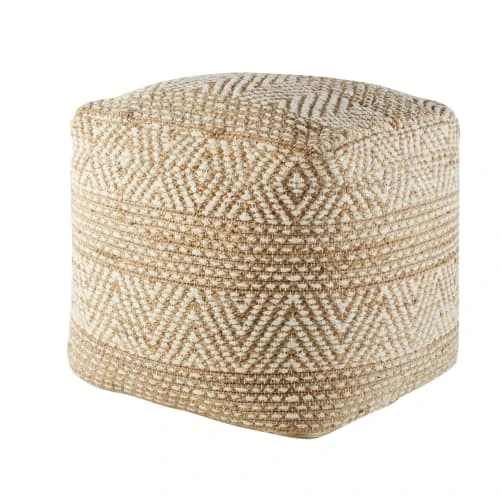Pouf en jute et coton beige et blanc à motifs graphique Maisons Du Monde Poufs Pouf En Jute Et Coton Beige Et Blanc à Motifs Graphique -Fauteuils Shop pouf en jute et coton beige et blanc a motifs graphique 1000 1 19 215187 2