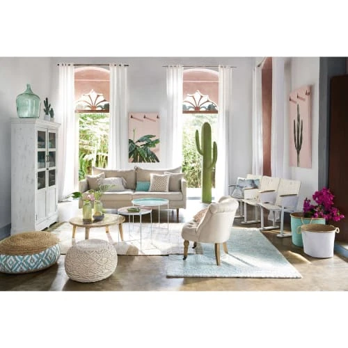 Pouf en jute et coton motifs graphiques Maisons Du Monde Poufs Pouf En Jute Et Coton Motifs Graphiques -Fauteuils Shop pouf en jute et coton motifs graphiques 1000 12 39 177815 5