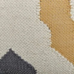 Beliani Poufs Pouf En Laine Beige Et Jaune 56 X 56 Cm -Fauteuils Shop pouf en laine beige et jaune 56 x 56 cm 4