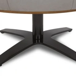 My New Design Repose-pieds Pouf En Microfibre Et Chêne Naturel - Microfibre Gris -Fauteuils Shop pouf en microfibre et chene naturel microfibre gris 4