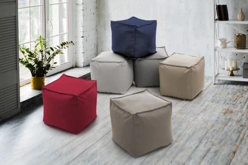 Pouf en tissu beige Talamo Italia Poufs Pouf En Tissu Beige -Fauteuils Shop pouf en tissu beige 7