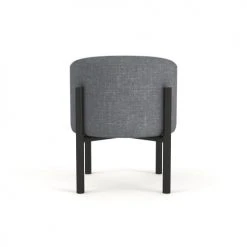 Potiron Paris Poufs Pouf En Tissu Gris, Pieds En Métal Noir -Fauteuils Shop pouf en tissu gris pieds en metal noir 3