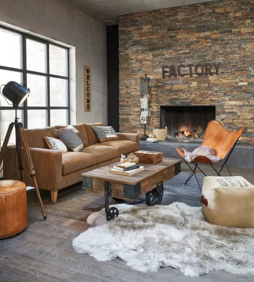 Pouf en tissu recyclé Maisons Du Monde Poufs Pouf En Tissu Recyclé -Fauteuils Shop pouf en tissu recycle 1000 6 0 155267 13