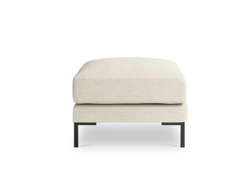 Pouf en tissu structuré beige clair Micadoni Home Poufs Pouf En Tissu Structuré Beige Clair -Fauteuils Shop pouf en tissu structure beige clair 2