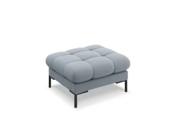 Pouf en tissu structuré gris foncé Micadoni Home Poufs Pouf En Tissu Structuré Gris Foncé -Fauteuils Shop pouf en tissu structure bleu clair 1