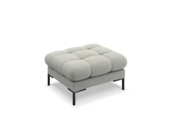 Pouf en tissu structuré gris foncé Micadoni Home Poufs Pouf En Tissu Structuré Gris Foncé -Fauteuils Shop pouf en tissu structure gris clair 1