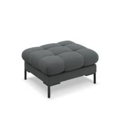 Micadoni Home Poufs Pouf En Tissu Structuré Gris Foncé