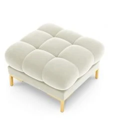 Micadoni Home Poufs Pouf En Velours Beige Clair -Fauteuils Shop pouf en velours beige clair 5