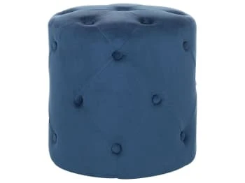 Pouf en velours bleu foncé Beliani Poufs Pouf En Velours Bleu Foncé -Fauteuils Shop pouf en velours bleu fonce 4