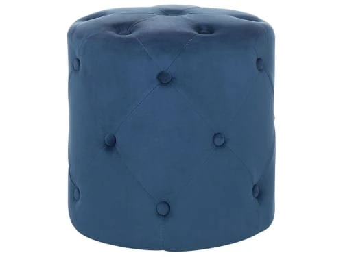 Pouf en velours bleu foncé Beliani Poufs Pouf En Velours Bleu Foncé -Fauteuils Shop pouf en velours bleu fonce