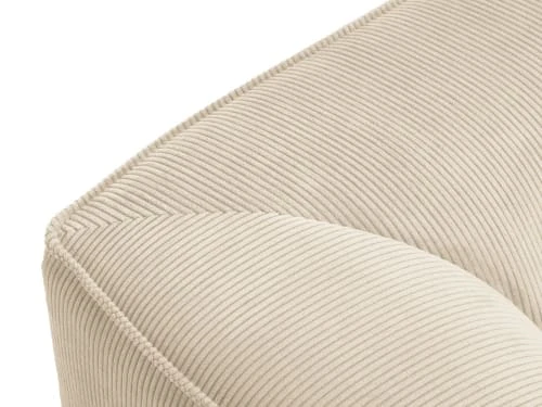 Pouf en velours côtelé beige clair Micadoni Home Poufs Pouf En Velours Côtelé Beige Clair -Fauteuils Shop pouf en velours cotele beige clair 1