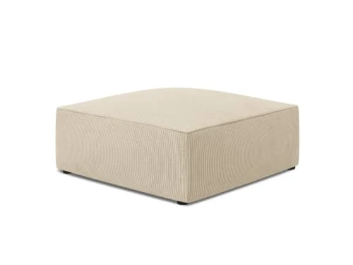 Pouf en velours côtelé beige clair Micadoni Home Poufs Pouf En Velours Côtelé Beige Clair -Fauteuils Shop pouf en velours cotele beige clair 2