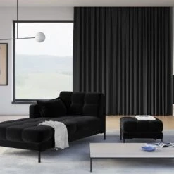 Fauteuils Shop -Fauteuils Shop pouf en velours noir 1