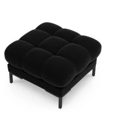 Micadoni Home Poufs Pouf En Velours Noir 8 Micadoni Home Poufs Pouf En Velours Noir -Fauteuils Shop pouf en velours noir 2