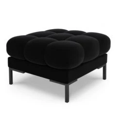 Micadoni Home Poufs Pouf En Velours Noir