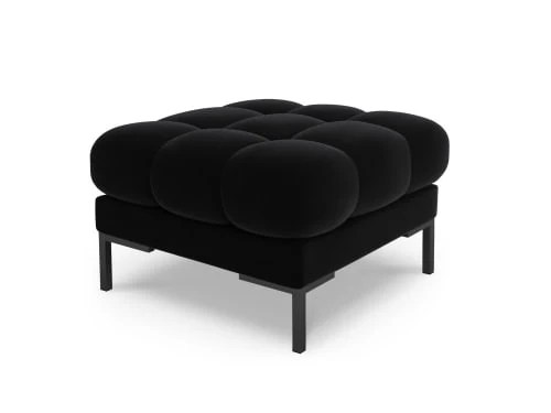 Micadoni Home Poufs Pouf En Velours Noir 1 Micadoni Home Poufs Pouf En Velours Noir