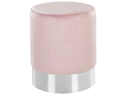 Pouf en velours rose Beliani Poufs Pouf En Velours Rose -Fauteuils Shop pouf en velours rose