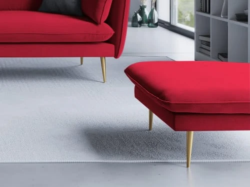 Pouf en velours rouge Micadoni Home Poufs Pouf En Velours Rouge -Fauteuils Shop pouf en velours rouge 1