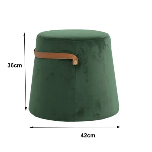 Pouf en velours vert avec corde Nordlys Poufs Pouf En Velours Vert Avec Corde -Fauteuils Shop pouf en velours vert avec corde 1