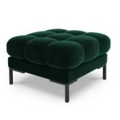 Micadoni Home Poufs Pouf En Velours Beige Clair -Fauteuils Shop pouf en velours vert bouteille