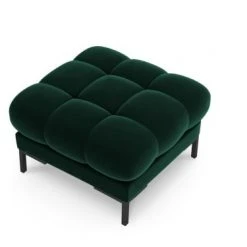 Micadoni Home Poufs Pouf En Velours Vert Bouteille -Fauteuils Shop pouf en velours vert bouteille 4